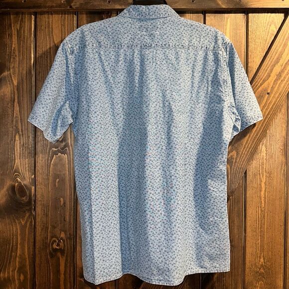 NWT Barbour Summer Print Chambray Button Down Shirt - Picture 2 of 5